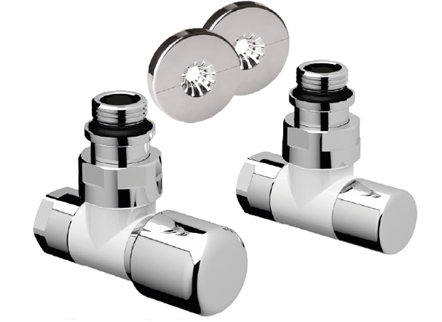 Комплект угловой 1/2" с гайкой М24*19 сереб./бел. 0158BC