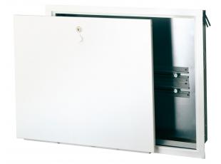 Шкаф коллекторный стальной, с дверцей с замком, оцинкованный и окрашенный, глубиной 110-150 мм
