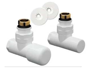Комплект угловой 1/2" с гайкой М24*19 бел.глянц.