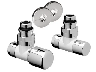 Комплект угловой 1/2" с гайкой М24*19 сереб.
