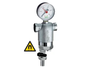 Фильтр 100мкм, с магн.встав., с манометром,  Max: 95 °C, 25 бар,  1/2" ВР