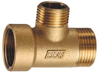 Тройник с переходами  3/4” НР x 3/4” ВР x 1/2” НР, латунный