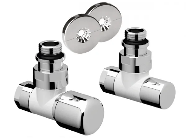 Комплект угловой 1/2" с гайкой М24*19 сереб./бел. 0158BC