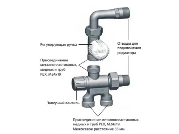 Терморегулирующий узел для двухтрубных систем